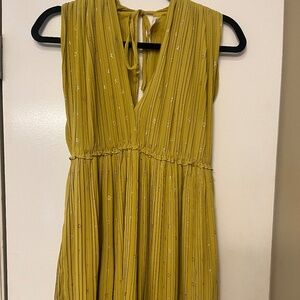 Mustard Flowy Dress with Stars